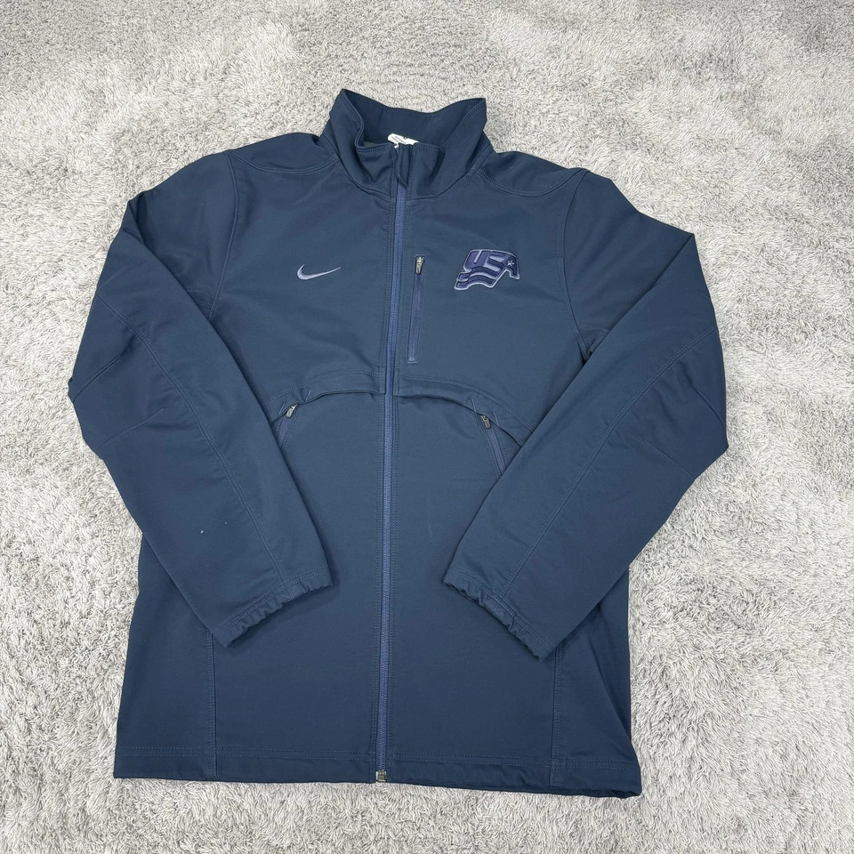 Chaqueta de hockey de EE. UU. para hombre pequeña azul marino NHL hockey sobre hielo Nike cremallera completa poliéster Foto 1 de 4