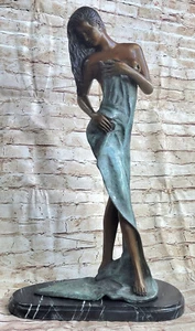 Hand Made Bronze Nude Lady Figurine Signed Erotic Artwork Graceful Collector Art - Picture 1 of 10