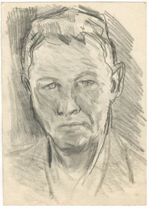 MAN'S PORTRAIT drawing by Russian artist A.Malkin - Picture 1 of 2