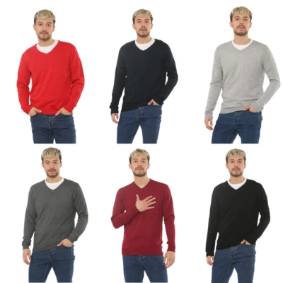 BROOKLYN DIRECT V-Neck Sweater Lightweight Jumper For Work Office Casual Smart Stock Sale New
