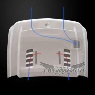 Fits 2007-2010 Chevrolet Silverado 2500HD Type-E Style Functional Ram Air Hood - Image 1 of 4