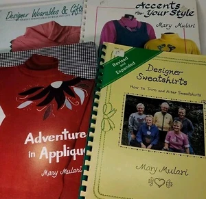 Mary Mulari Años 90 Libros Diseñador Sudaderas Retro Apliques Ideas Lote de 4 - Imagen 1 de 14