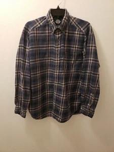 Franela abotonada de algodón a cuadros negra blanca Dockers vintage talla L... - Imagen 1 de 10