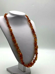 Real Genuine Amber Necklace Handmade by Polish Silversmith Brand New 72 cm - Picture 1 of 9