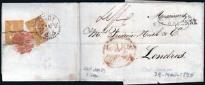 Coruña - Prefilatelia - PE 9R - 1820 - Carta a Londres + varias marcas - Imagen 1 de 1