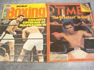 LOT OF 2 MUHAMMAD ALI COVER BOXING MAGAZINES(1978 TIME & 1976 WORLD BOXING) - Picture 1 of 7