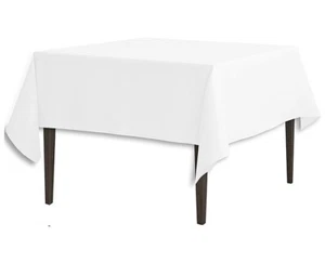 Wedding banquet event White 85" X 85" Square Polyester Tablecloth Table Cover - Picture 1 of 2