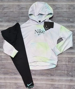 New! Little Girl's Nike Tie Dye Hoodie and Leggings Outfit Size 6X $55 - Picture 1 of 3