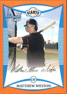 2008 (GIANTS) Bowman Prospects Orange #BP30 Matthew Weston /250