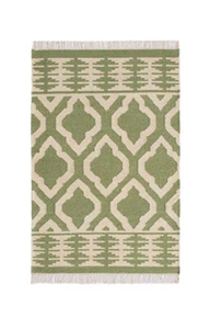❤️ Hand Made COTTON WOOL Kilim Rug 75 x 120 cm Geometric Loomed Woven Scandi - Picture 1 of 1