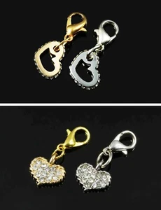 Charms Colgante Corazón con Pedrería Pulsera Mendicante Cadena, A-142 - Imagen 1 de 3