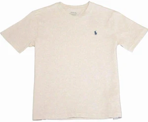 Polo Ralph Lauren Kids V-Neck Short Sleeves T-Shirt, Beige, Size Small (8) - Picture 1 of 1
