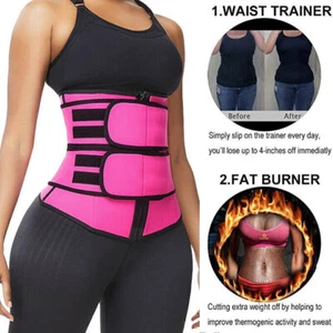 Waist Trainer Tummy Girdle Shapewear Slim Body Shaper Corset Sauna Sweat Belt - Picture 1 of 14