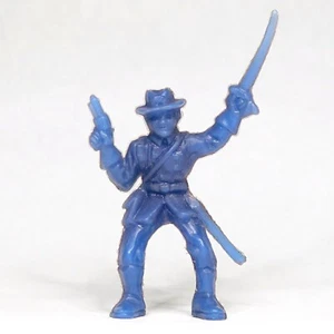 Lido Blue Mounted Officer with Sword & Pistol Vintage 1950s Soft Plastic Western - Picture 1 of 2