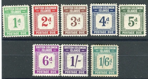 Solomon Islands KGVI 1940 Postage due issue of 8 SG.D1/8 MLH Cover
