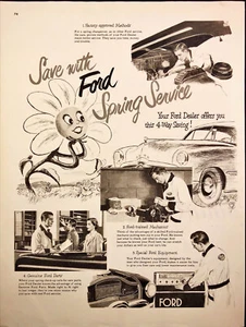 Ford 1949 centros de servicio de concesionarios anuncio impreso mecánico de servicio de resorte - Imagen 1 de 6