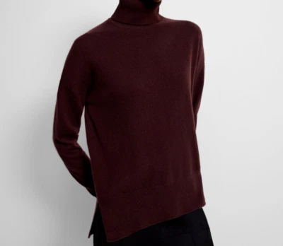 Suéter Theory Cashmere Karenia Cuello Alto Merlot Vino XS; NUEVO CON ETIQUETAS Foto 1 de 4