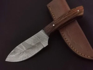 8" CUSTOM HAND MADE DAMASCUS STEEL SKINNER KNIFE ROSEWOOD HANDLE W/SHEATH 5476 - Bild 1 von 7
