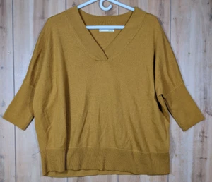 Anthropologie Golden Harvest Sweater Women's Medium V-Neck Pullover Merino Wool - Picture 1 of 7