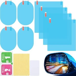 8 Pcs Car Rearview Mirror Film Anti Fog Glare Rainproof Waterproof Mirror Film - Picture 1 of 4