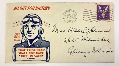 All Out For Victory Shall Not Have Died In Vain 1943 WWII Patriotic Cover HH391 - Image 1 of 4