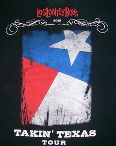 Los Lonely Boys T Shirt Mens S Black Takin Texas Tour 2010 Lone Star Flag - Picture 1 of 3