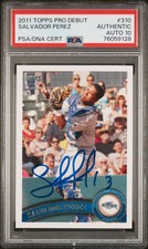 Salvador Perez 2011 Topps Pro Debut Signed Rookie Card #310 Auto Graded PSA 10