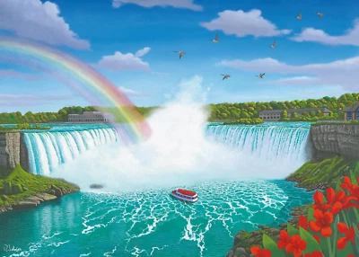 Ravensburger Niagara Falls 1000 Piece Jigsaw Puzzle Captivating Waterfall Views - Image 1 of 2