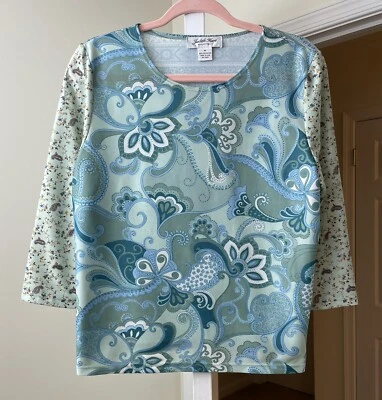 Top para mujer Judith Hart azul floral cachemir bohemio gitano mediano para mujer” Foto 1 de 2