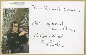Harold Pinter (1930-2008) - British playwright - Nobel - Signed card + Photo - Picture 1 of 2