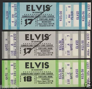 ELVIS PRESLEY 3x Concert Tickets 17 August 1977 (post death) - 5"x5" reprint - Picture 1 of 1