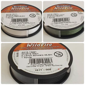 Hilo de hilo Beadalon WildFire para joyería DiY 0,15 mm 45,8 m blanco verde negro - Imagen 1 de 16