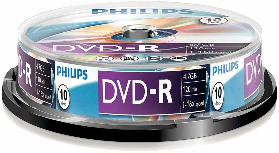 Philips - DM4S6B10F/00 - Dvd-r 4.7gb (16x) Spindle, 10 Pack - Image 1 of 1