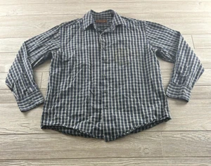 Tasso Elba Mens Size Medium Blue Plaid Button Up Long Sleeve Cotton Dress Shirt - Picture 1 of 8