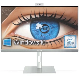 All in One 27" 4K i5 8th Gen RAM 8GB SSD 120GB Windows 10 Pro PC Gaming VESA - Picture 1 of 10