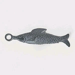 Vintage Cracker Jack Metal Toy Prize Silver Fish Charm (Xx47) - Picture 1 of 3