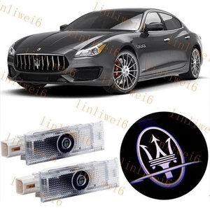 No fading LED Door Light Projector White Emblem For Maserati Quattroporte Ghibli - Picture 1 of 10
