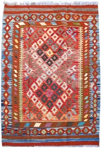 Tash 148x108 cm Vintage Turkish Handmade Afghan Modern Woollen Carpet Kilim Rug - Picture 1 of 7