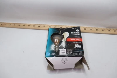 (2-Pk) EcoSmart G16.5 Fine Bendy LED Vintage Edison Light Bulb 60W Warm White  - Image 1 of 4