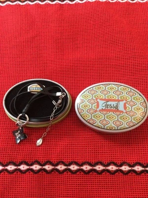 Schöne Fossil Leder Halskette Damen Vintage - Bild 1 von 3