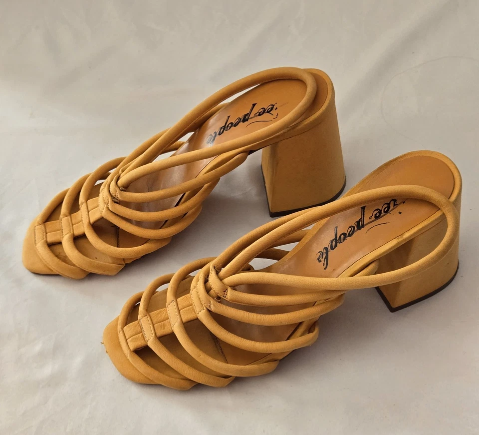 Free People Colette Cinched Heels in Hot Orange, Size 9 - Image 1 of 4