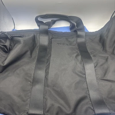 Tumi Extra Large Nylon Tote Bag Carry On Travel Fits On Suitcase Black Pouch - Image 1 of 4