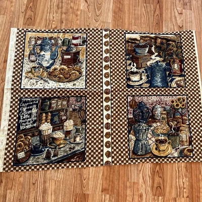 Coffee Shop Bistro Pastries Muffin Bagel Breakfast Checker Panel - Image 1 of 4