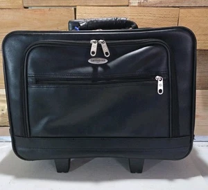 Samsonite schwarz Bürokoffer auf Rollen professionell gepolstert Datei organisiert schön - Bild 1 von 14