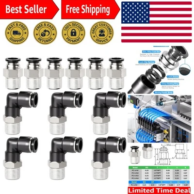 Durable Copper and Plastic 6MM x 1/8" NPT Push-in Connectors – Set of 12 - Image 1 of 4