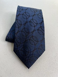 Whopper Knot Blue, Brown Geometric Pattern 100% Silk Handmade Tie NWOT - Picture 1 of 6