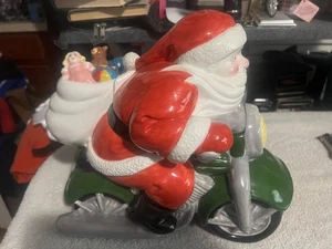 Ton Kunst Weihnachtsmann auf Motorrad Weihnachten Keksdose, 14”L x 12”H - Bild 1 von 5