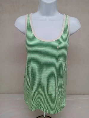 Levis Tank Womens Medium Green White Stripe Western Classic Pocket Scoop Neck - Image 1 of 4