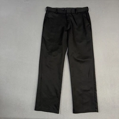 Pantalones de vestir Dockers para hombre 34x32 negros pierna recta frente plano poliéster trabajo Foto 1 de 4