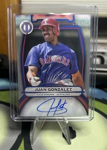 2025 TOPPS TRIBUTE JUAN GONZALEZ AUTOGRAPH #TA-JG BLUE #’d /150 AUTO NM+ - Picture 1 of 2